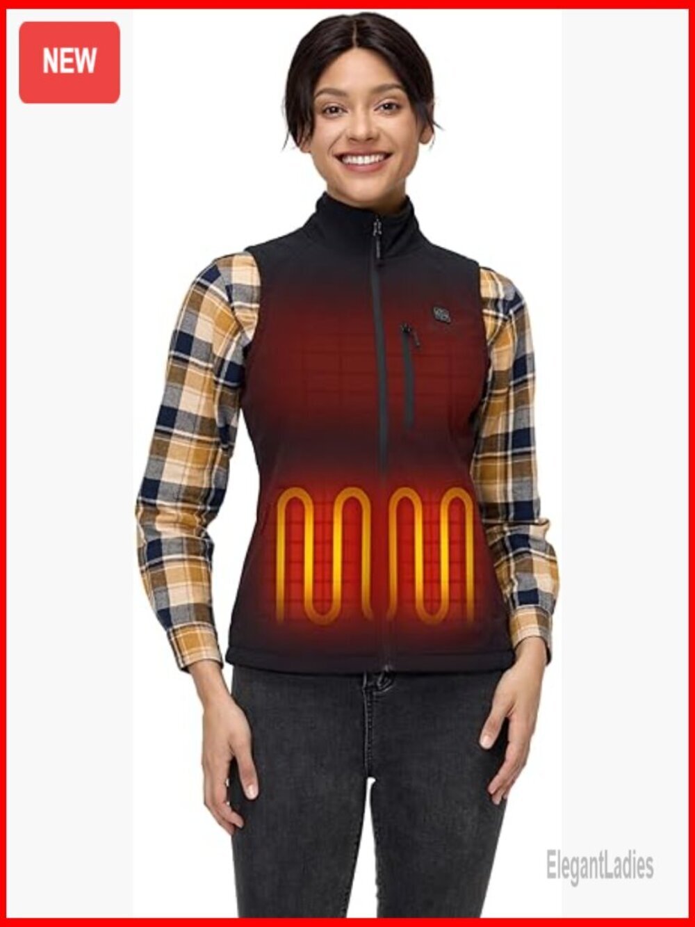 Heated Softshell Vest with USB-C Battery, Water Resistant, Machine Washable